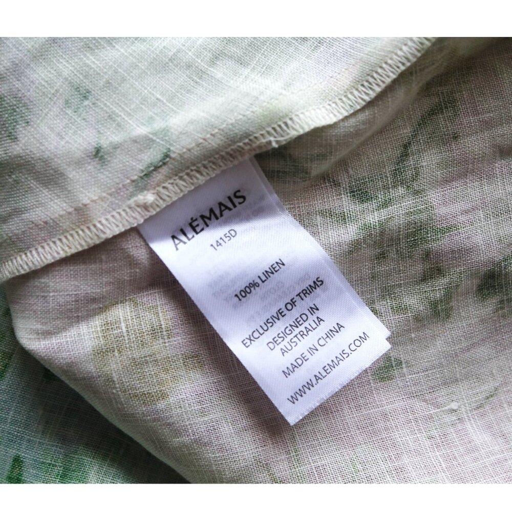 ALÉMAIS Kenzie Patchwork Printed Linen Midi Dress / Size 4 / Multi Floral - Picture 6 of 6